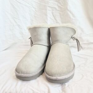 UGG Josey Swarovski Crystal Bling Pin Grey Violet Suede Boots Size 7 "SAMPLE"